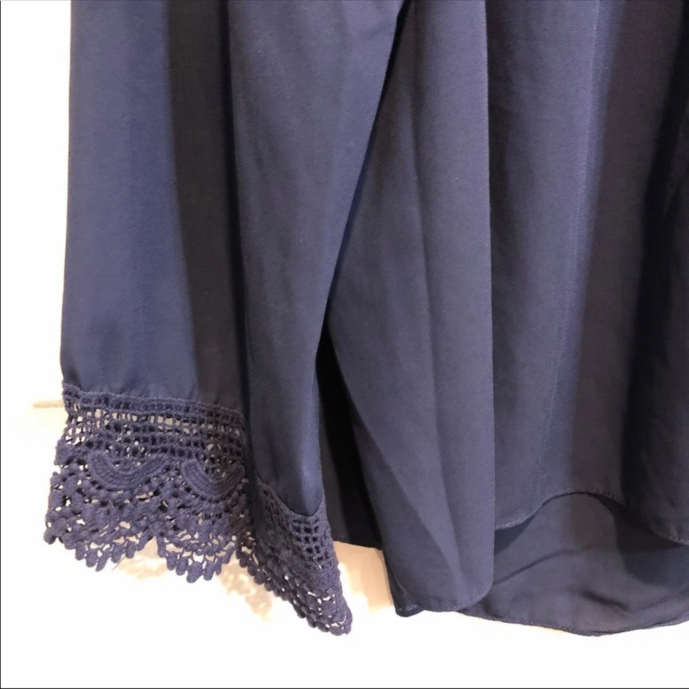 ING Off the Shoulder Navy Top sz Lg - Picture 4 of 5